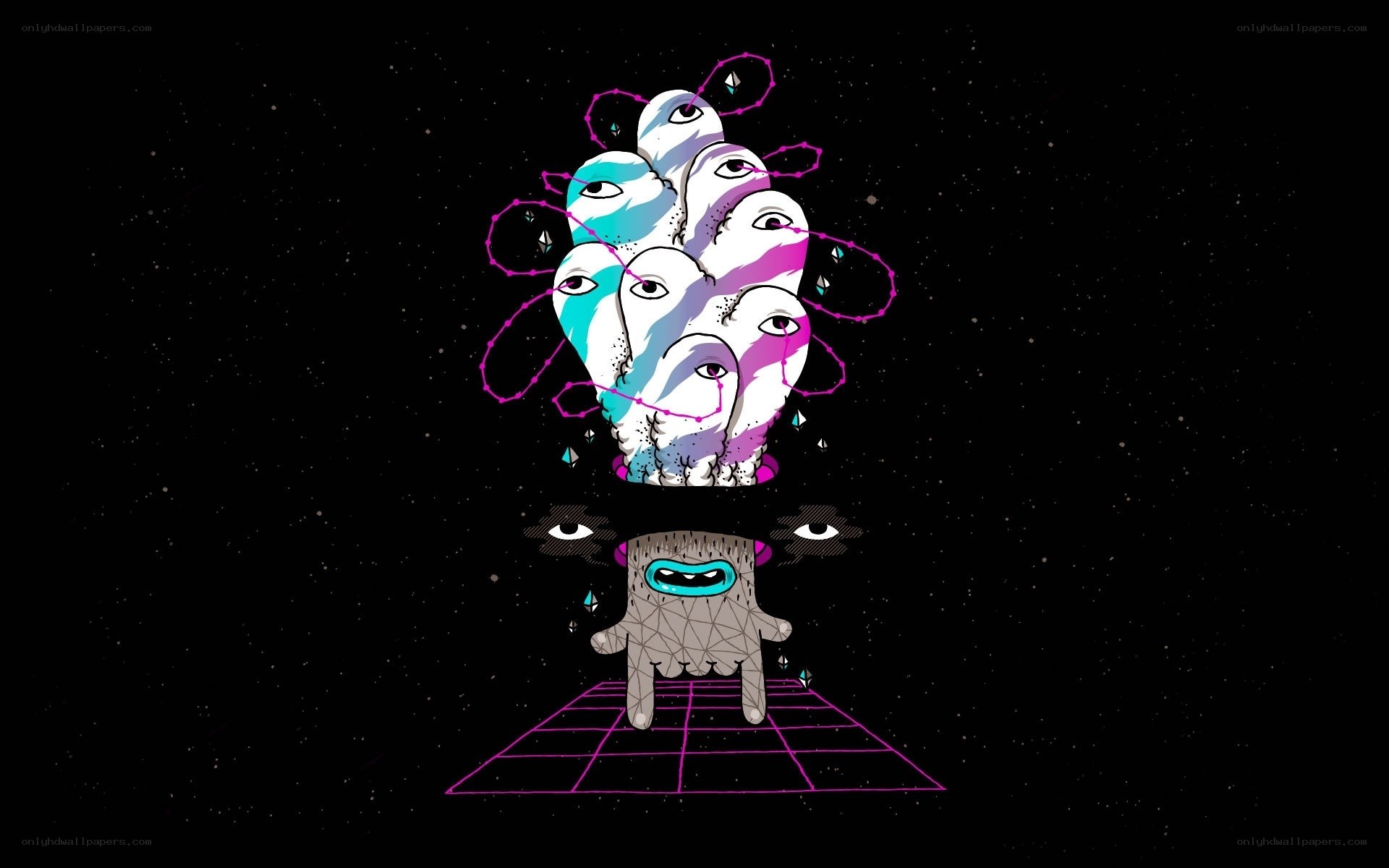 abstract alien creature with eyes