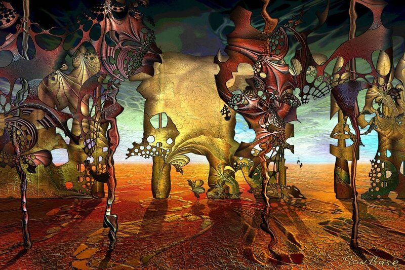Abstract Alien Landscape — Gold
