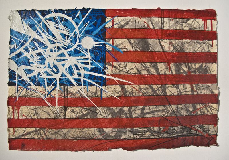 abstract american flag artwork