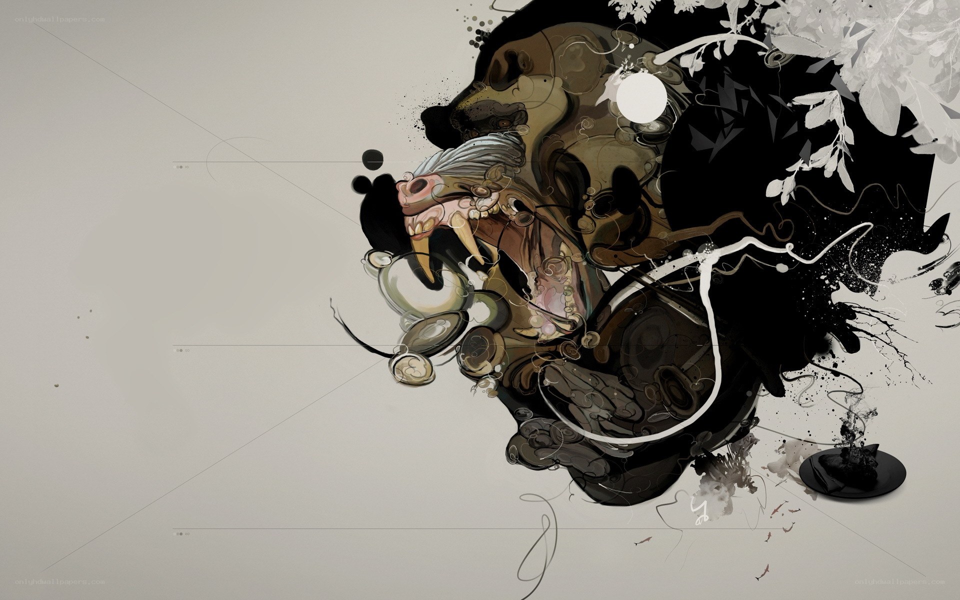 abstract animal head artwork