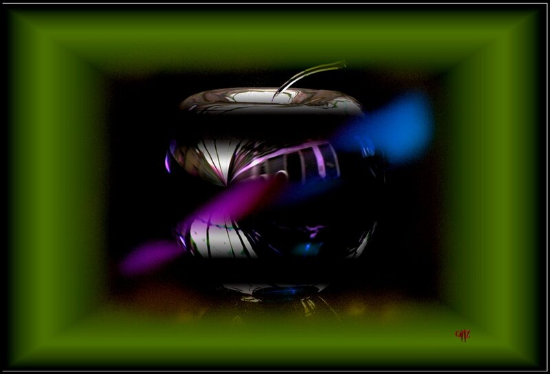 Abstract Apple Sculpture