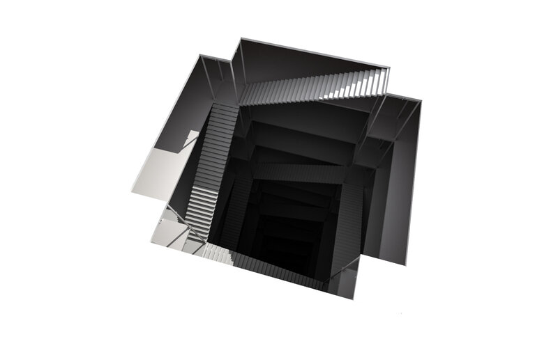 Abstract architectural staircase design