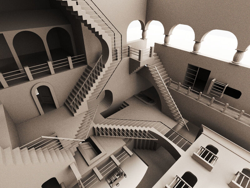 abstract architectural staircase