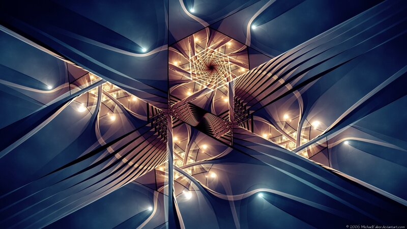 Abstract Architectural Structure — Blue
