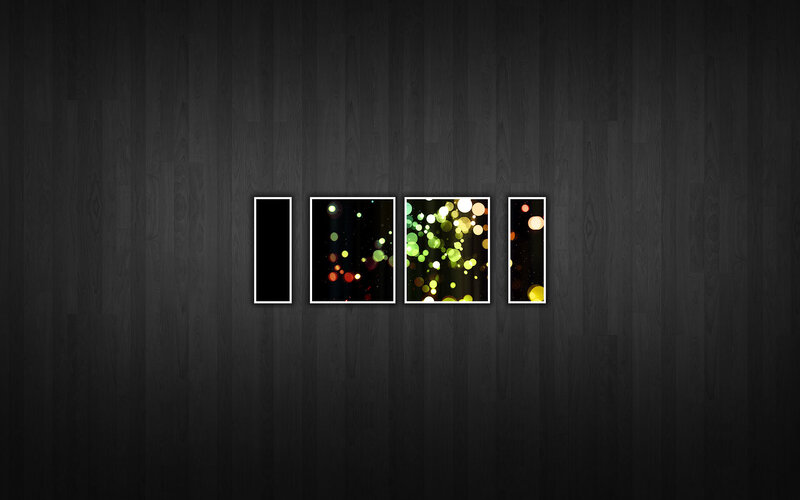 abstract art on dark wood