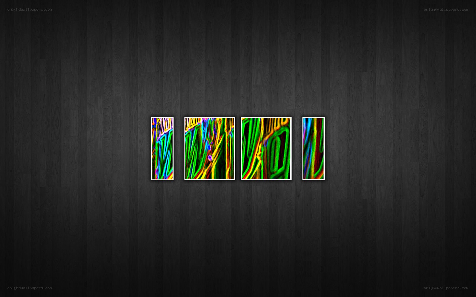 abstract art on dark wood