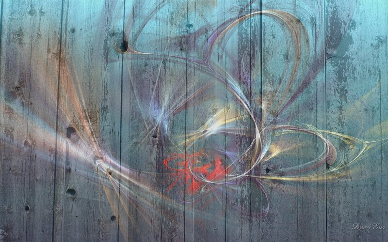 Abstract art on wooden surface