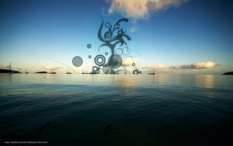 abstract art over calm sea