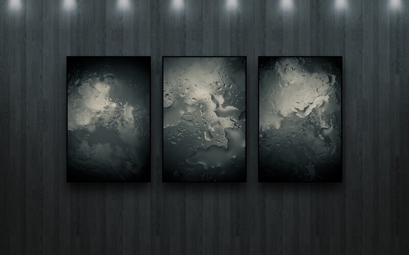 abstract art triptych