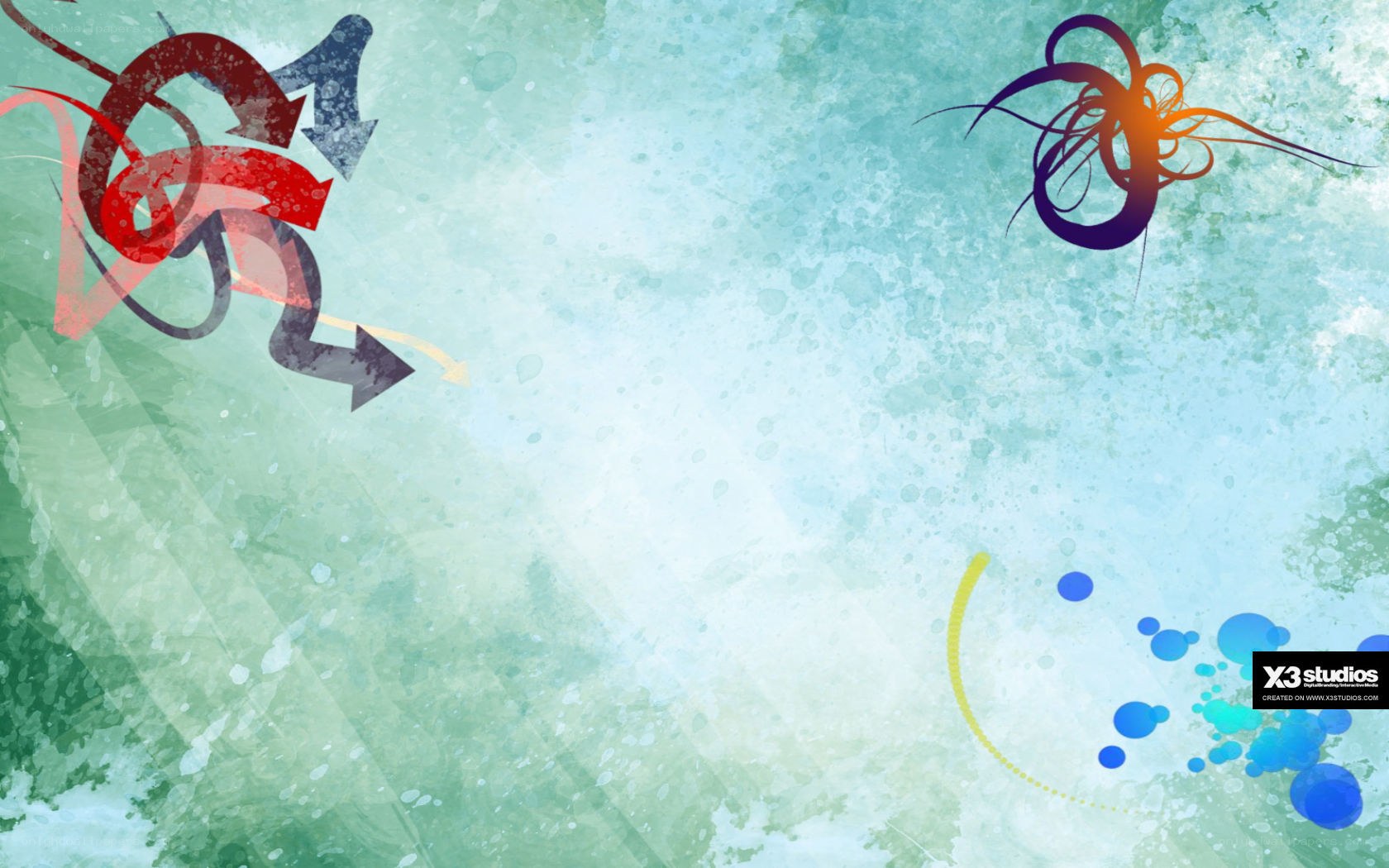 abstract art with arrows and splashes