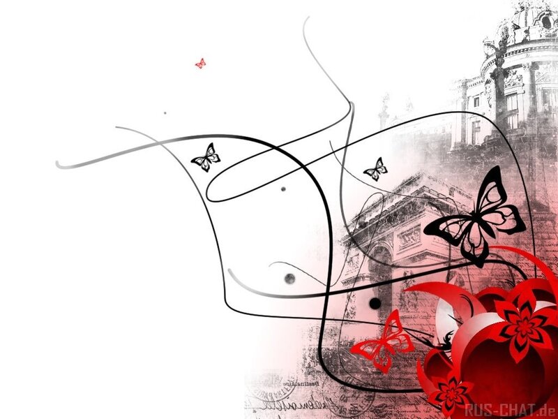 abstract art with butterflies and architecture