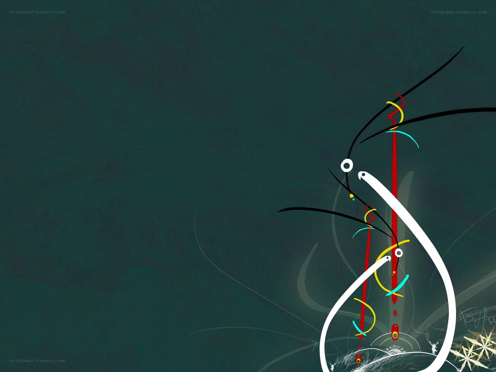 Abstract art with colorful lines