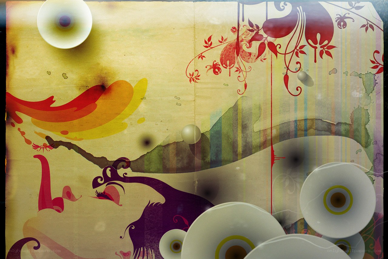abstract art with floral patterns