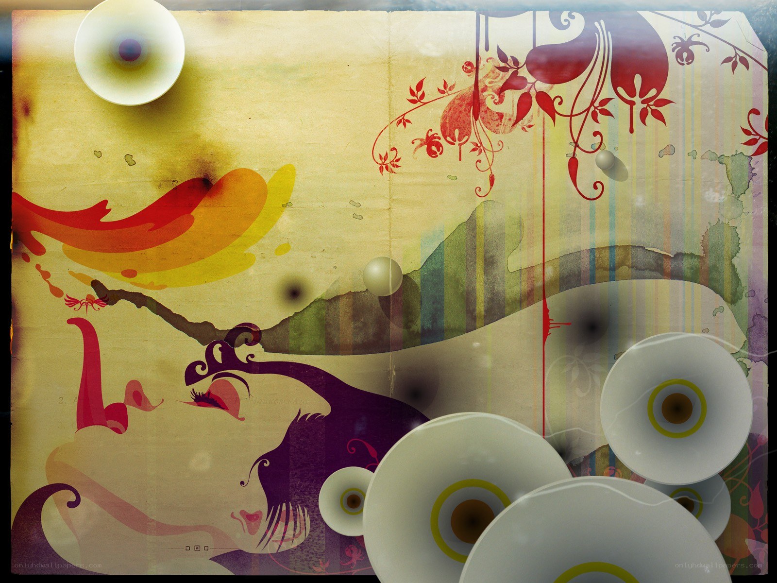 abstract art with floral patterns