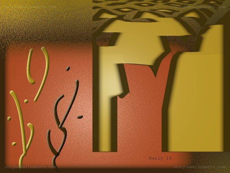 Abstract art with golden shapes