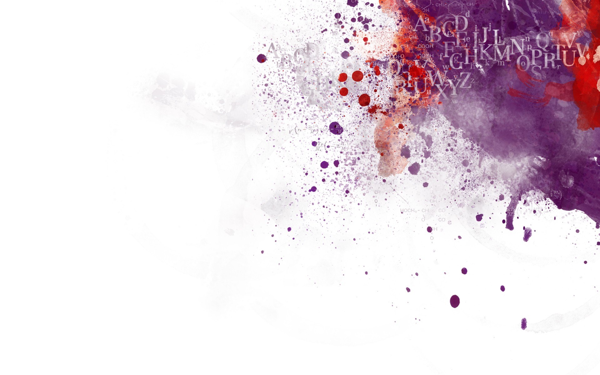 abstract art with letters and splatters