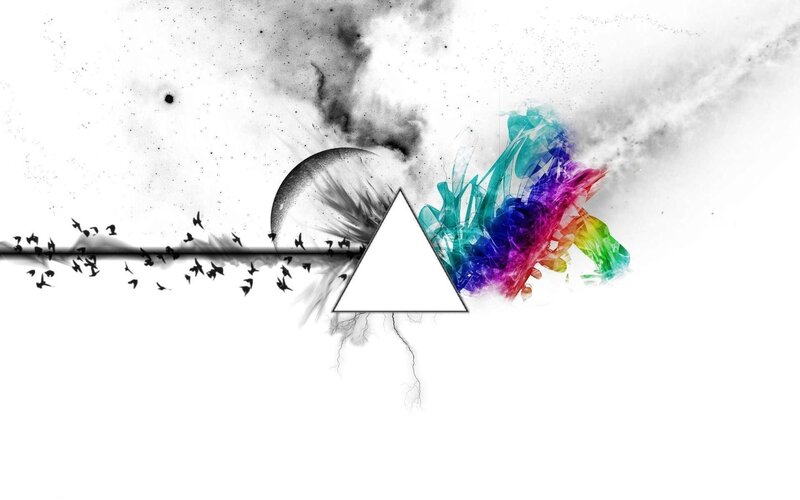 abstract art with prism and birds