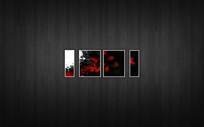 abstract art with red splatters