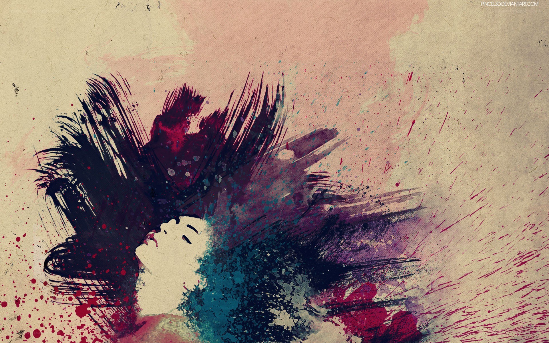 abstract art with splattered colors