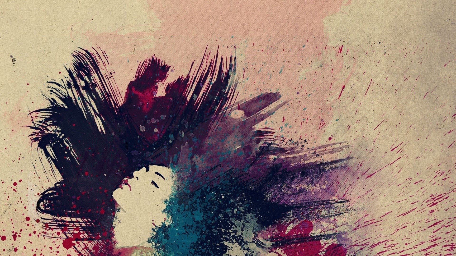 abstract art with splattered colors