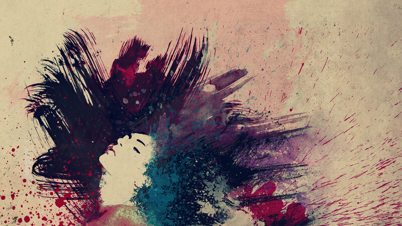 abstract art with woman's face