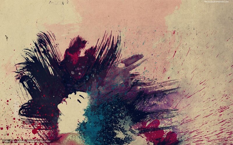 abstract art with woman's face
