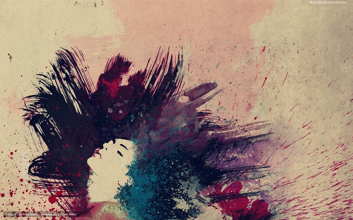 abstract art with woman's face