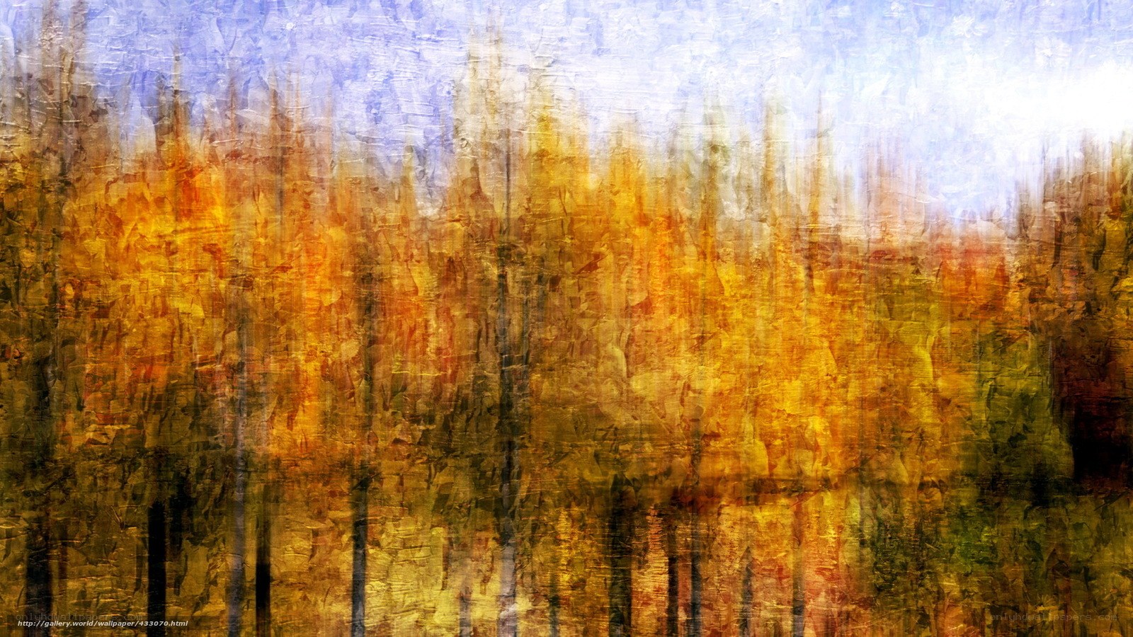 Abstract autumn forest painting