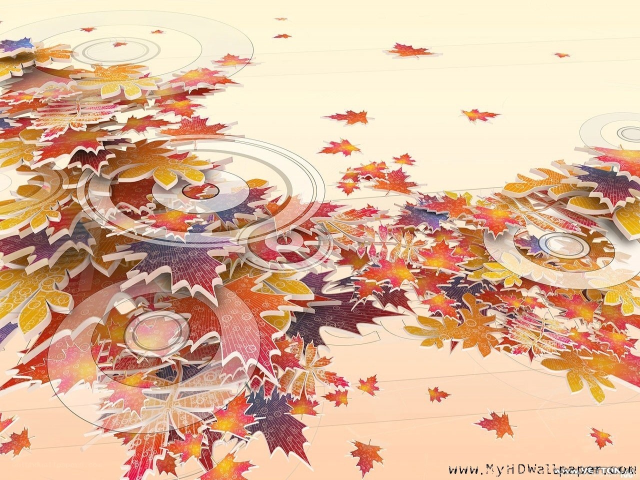 abstract autumn leaf design