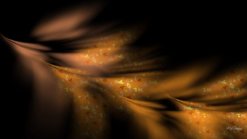 Abstract Autumn Leaf Pattern — Black