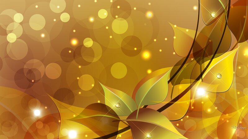 Abstract Autumn Leaves — Gold