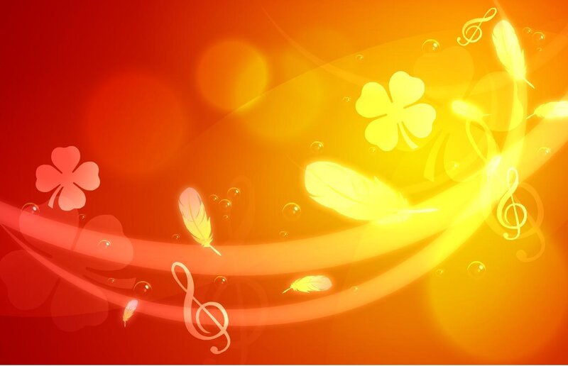 Abstract Background with Clovers — Red, Warm