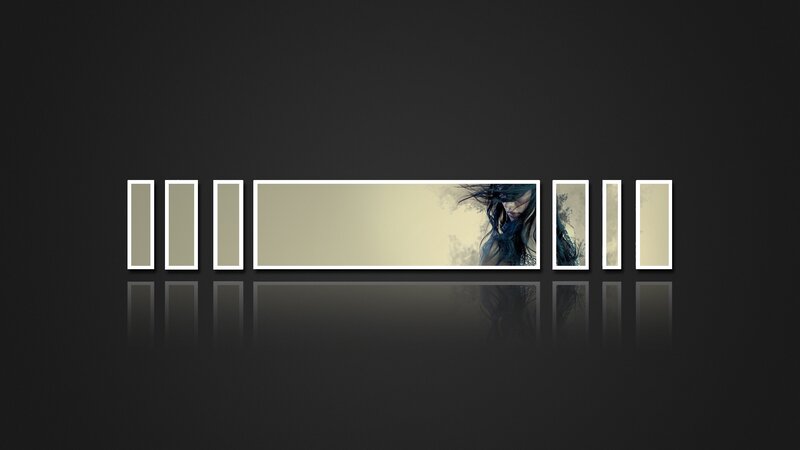 abstract banner with woman's portrait