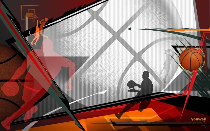 abstract basketball action collage