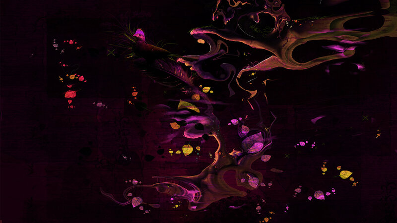 Abstract Bird and Leaves