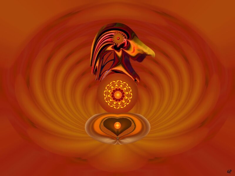 Abstract Bird Figure