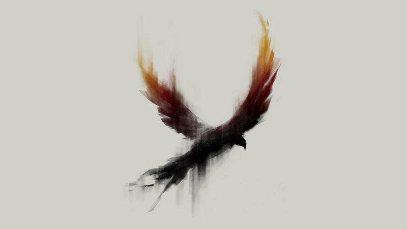 Abstract Bird in Flight — Black