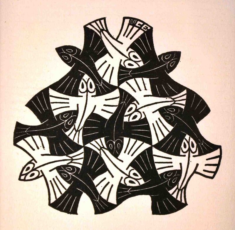 Abstract bird pattern art