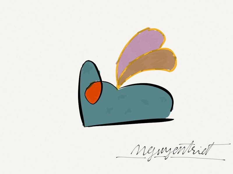 Abstract Bird Shape — Blue