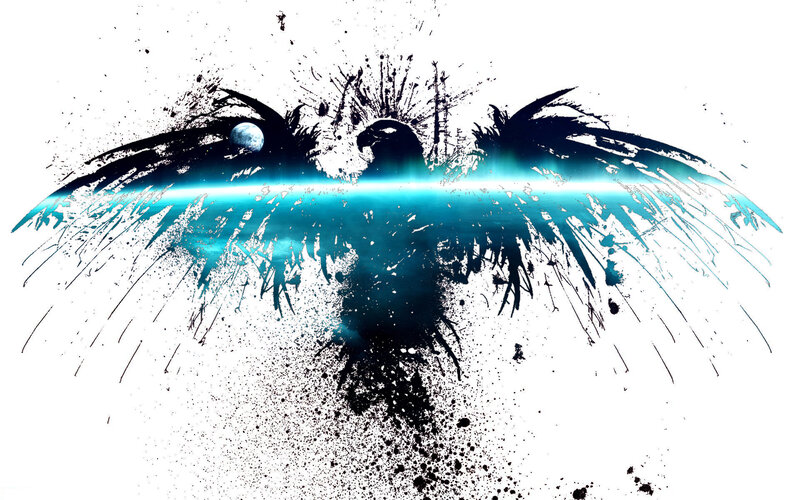 abstract bird with blue light