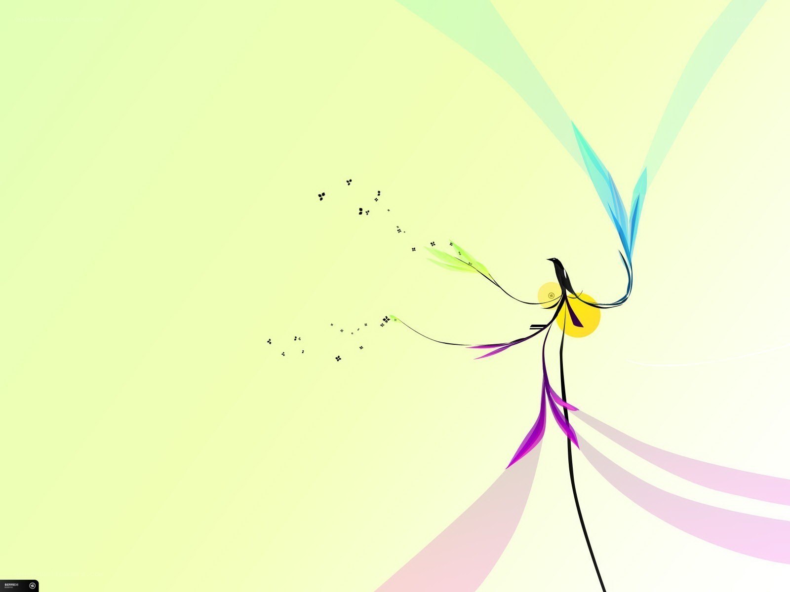 abstract bird with colorful wings