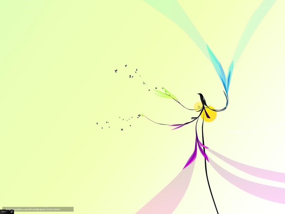 Abstract bird with colorful wings