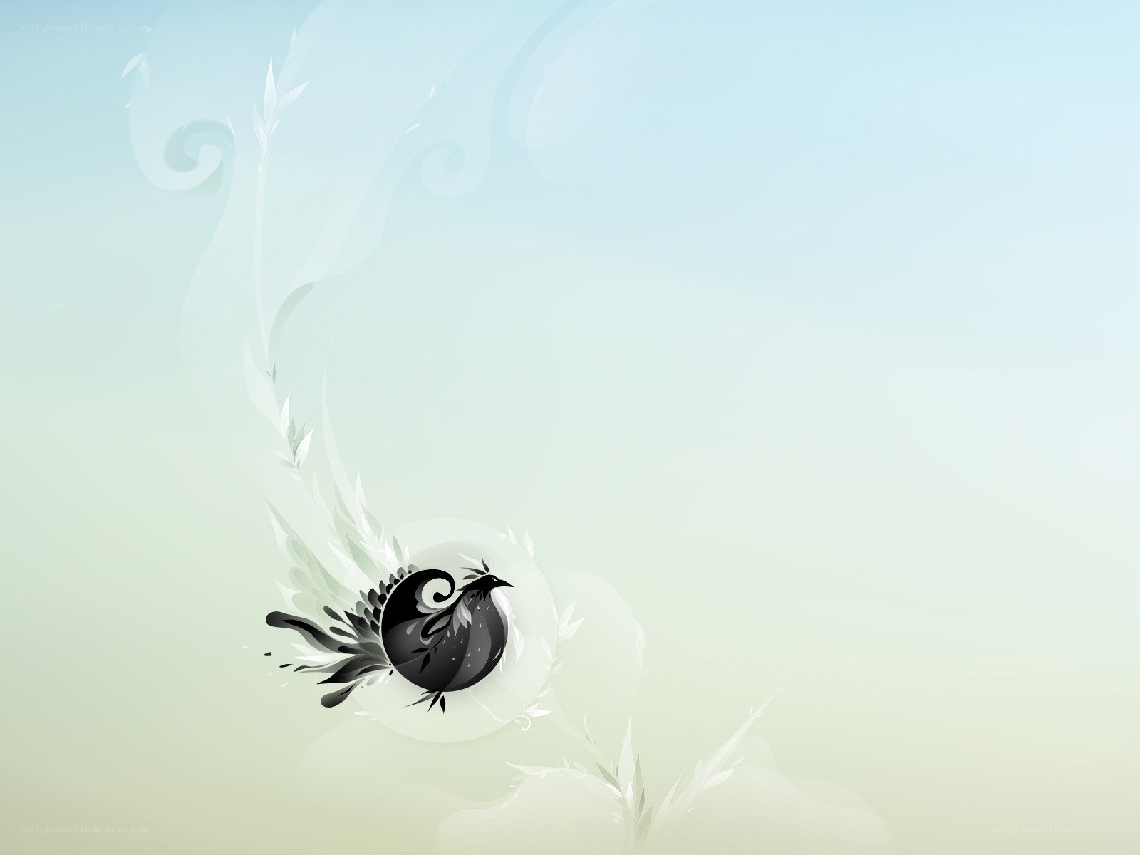 abstract bird with floral design