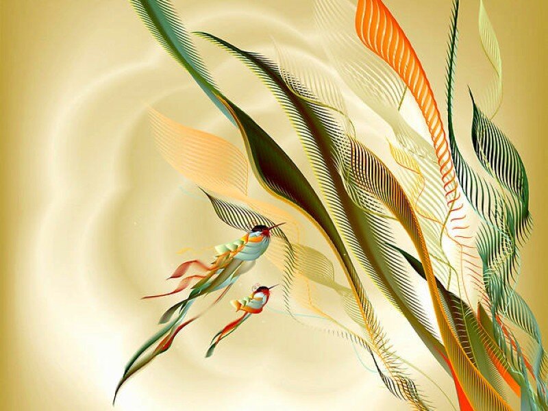 Abstract birds in flight