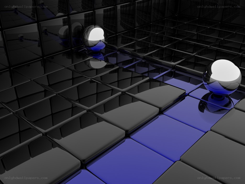 Abstract black and blue cubes
