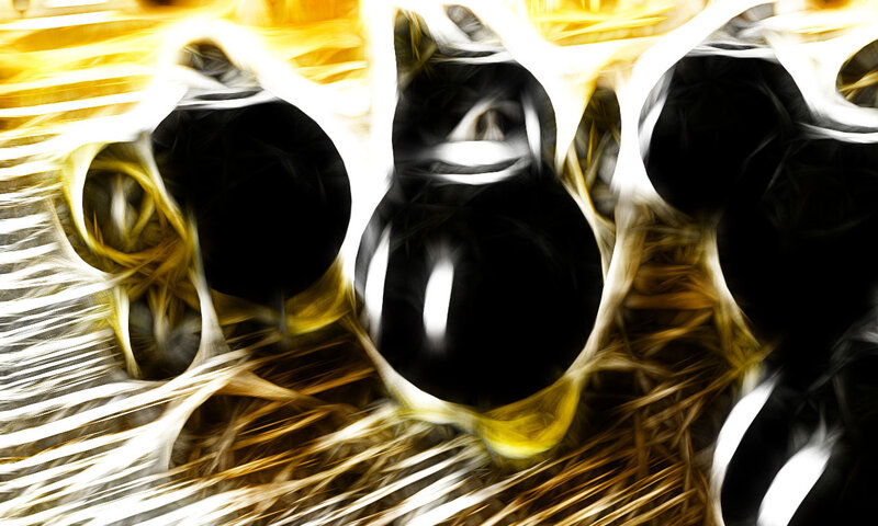 abstract black and gold shapes