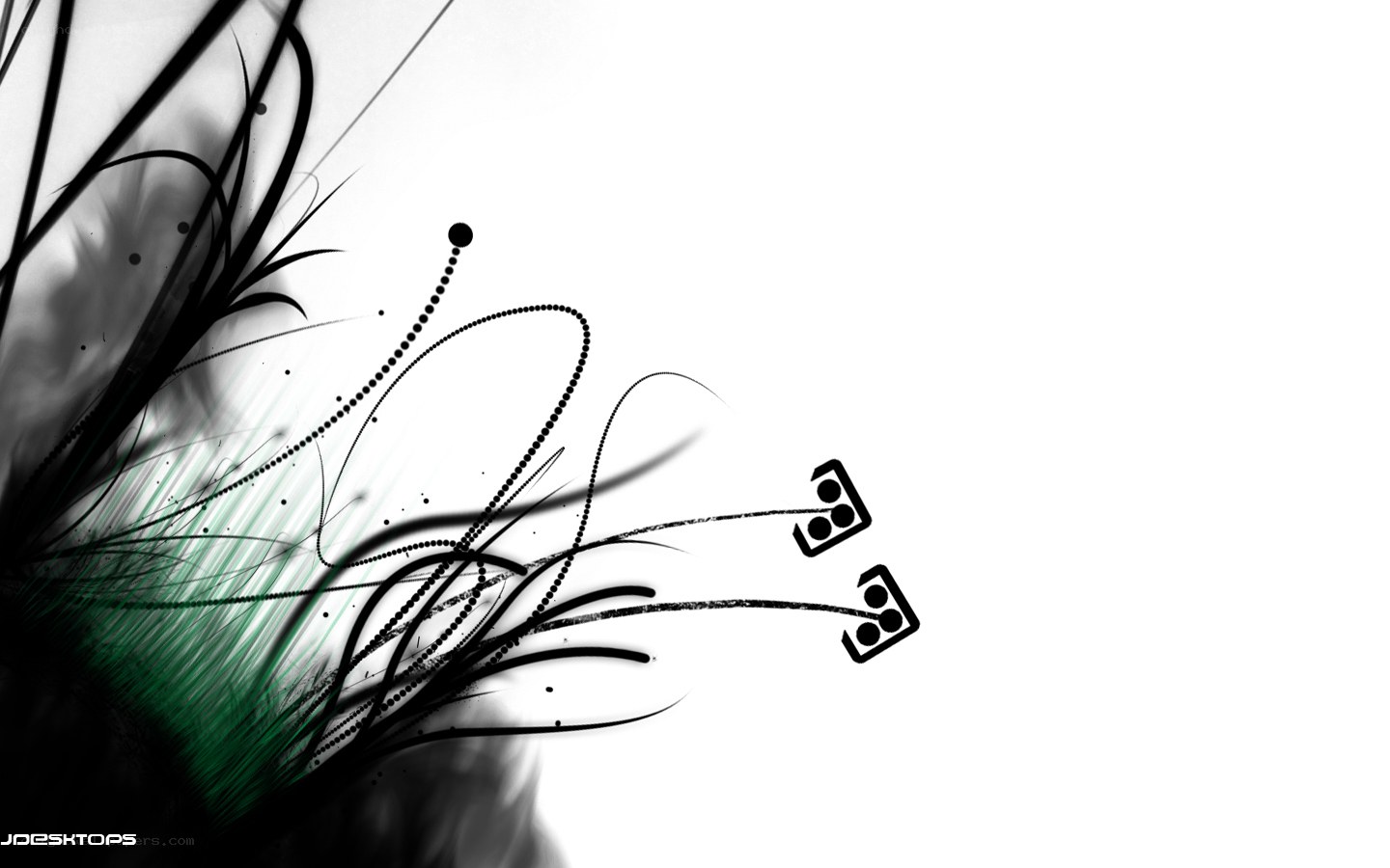 abstract black and green design