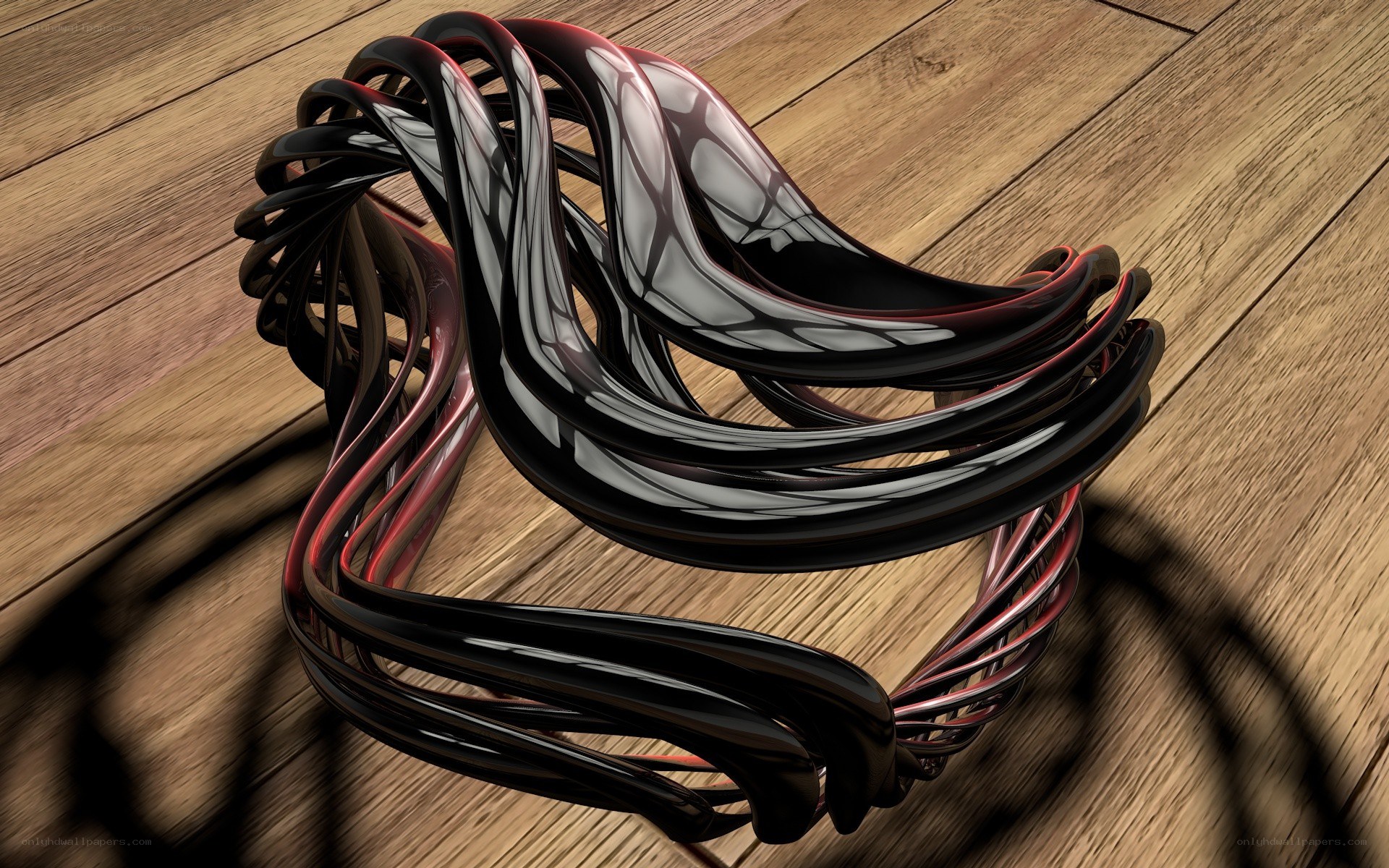 Abstract black and red sculpture