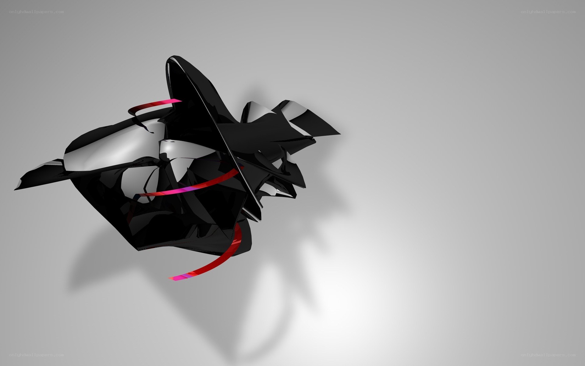 abstract black and red sculpture
