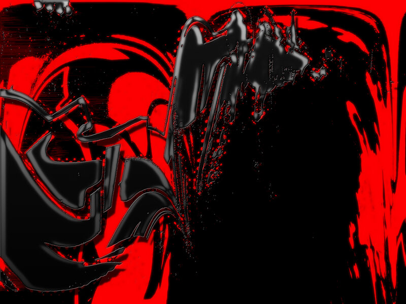 Abstract Black and Red Shapes — Dramatic